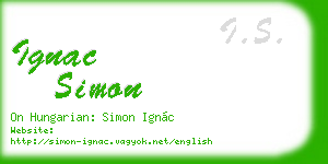 ignac simon business card